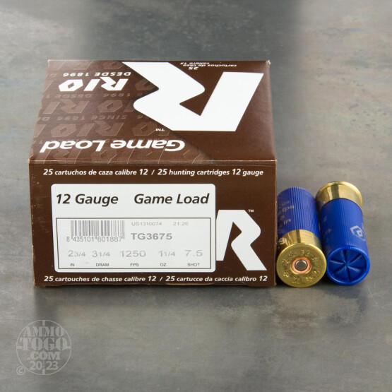 250rds - 12 Gauge Rio Game Load 2 3/4" 1 1/4oz. #7 1/2 Shot Ammo