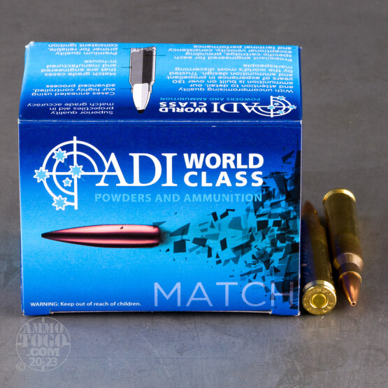20rds – 223 Rem ADI World Class 69gr. HPBT MatchKing Ammo