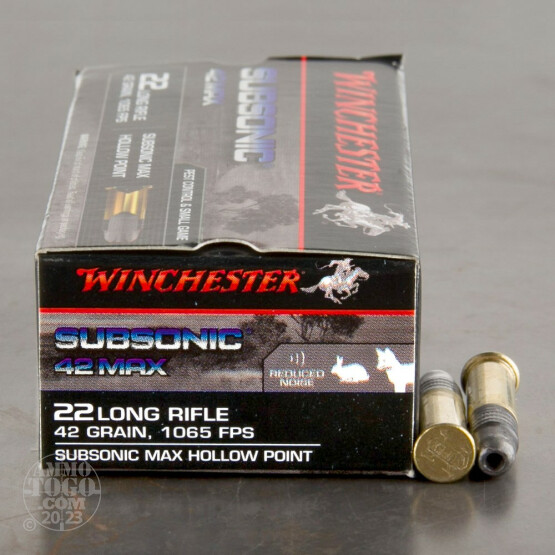 50rds - 22LR Winchester Subsonic 42 Max 42gr. Subsonic HP Ammo