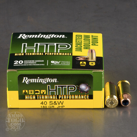 20rds – 40 S&W Remington HTP 180gr. JHP Ammo