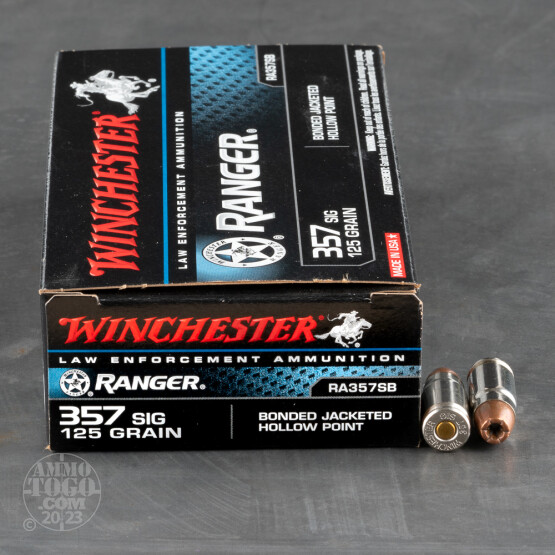 50rds - 357 Sig Winchester Ranger 125gr. Bonded Hollow Point Ammo