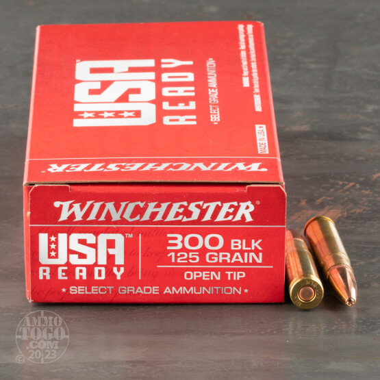 20rds – 300 AAC Blackout Winchester USA Ready 125gr. OT Ammo