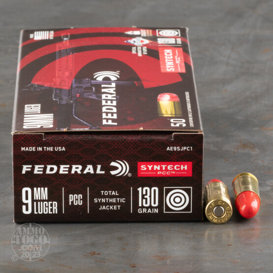 500rds – 9mm Federal Syntech PCC 130gr. Total Synthetic Jacket Ammo