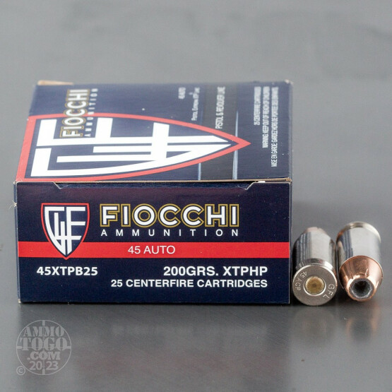 25rds - 45 ACP Fiocchi 200gr. XTP Hollow Point Ammo