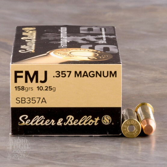 1000rds - .357 Mag Sellier & Bellot 158gr. FMJ Ammo