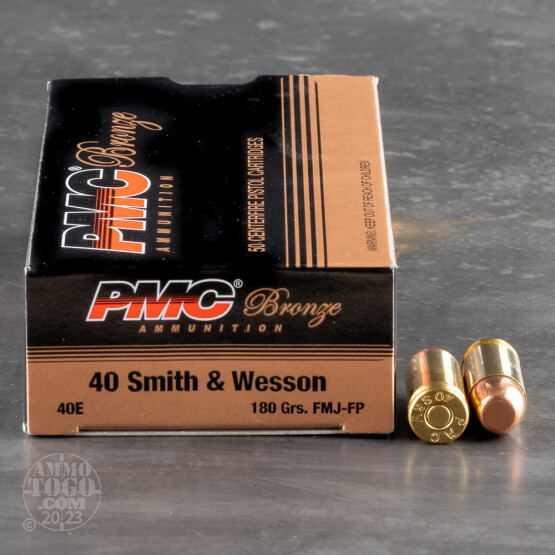 50rds - 40 S&W PMC 180gr. FMJ Ammo