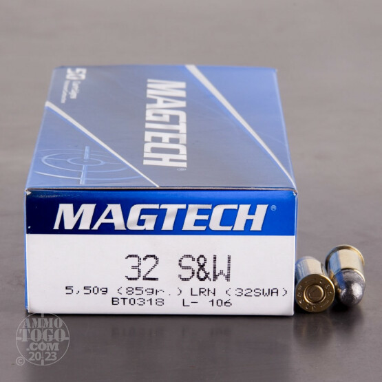 50rds - 32 S&W (Short) MAGTECH 85gr. Lead Round Nose Ammo