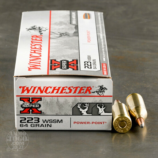 20rds - 223 Winchester WSSM 64gr. Super-X Power Point Ammo