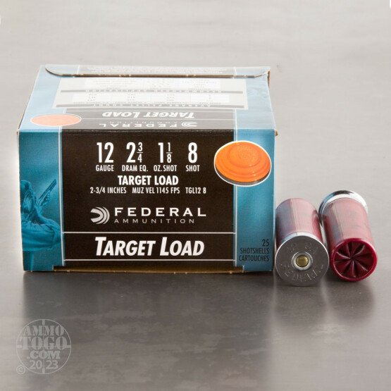 25rds – 12 Gauge Federal Top Gun Target Load 2-3/4" 1-1/8oz. #8 Shot Ammo