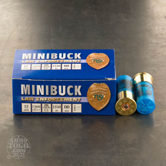 10rds – 12 Gauge NobelSport MiniBuck 2-1/4" 6 Pellet 00 Buckshot Ammo