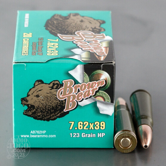 500rds - 7.62x39 Brown Bear 123gr. Lacquer Hollow Point Ammo