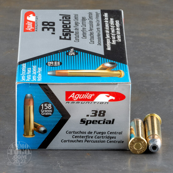 50rds - 38 Special Aguila 158gr. Semi-Jacketed Hollow Point Ammo