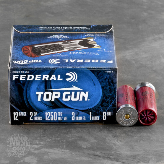 250rds - 12 Gauge Federal Top Gun 2 3/4" 3 Dram 1 oz. #8 Shot Ammo