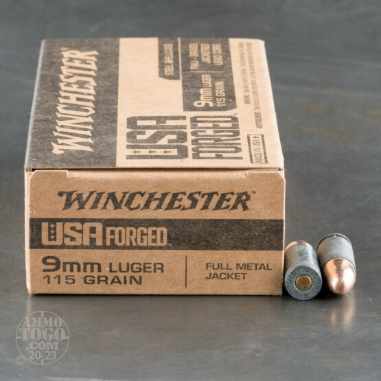 50rds – 9mm Winchester USA Forged 115gr. FMJ Ammo