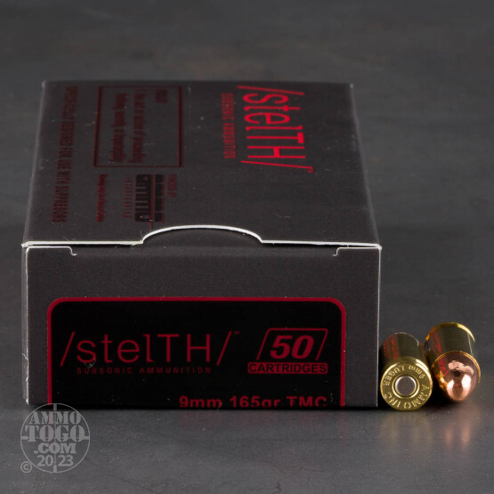 50rds – 9mm Ammo Inc. StelTH 165gr. TMJ Ammo