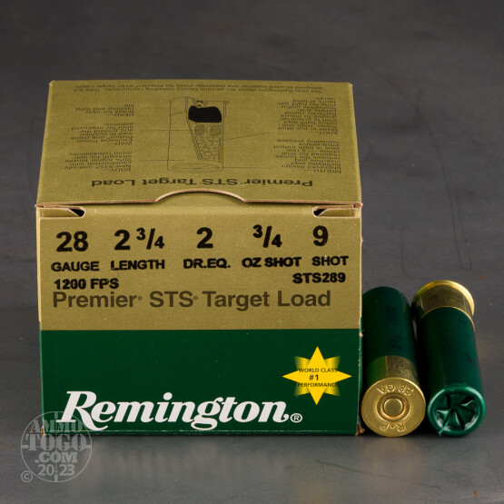 25rds - 28 Gauge Remington Premier STS Target Load 2 3/4" 3/4oz. #9 Shot