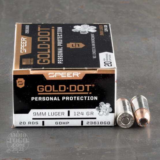 20rds – 9mm Speer Gold Dot 124gr. JHP Ammo