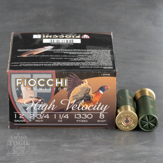 250rds - 12 Gauge Fiocchi Optima Specific HV 2 3/4" 1 1/4oz. #8 Shot Ammo