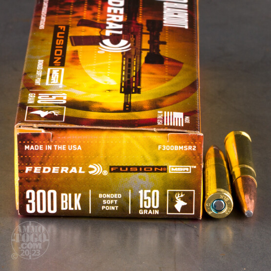 200rds – 300 AAC Blackout Federal Fusion MSR 150gr. Bonded SP Ammo