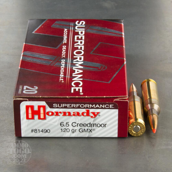 20rds – 6.5 Creedmoor Hornady Superformance 120gr. GMX Ammo