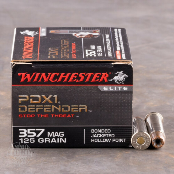 20rds - 357 Mag Winchester PDX1 Defender 125gr. Bonded JHP Ammo
