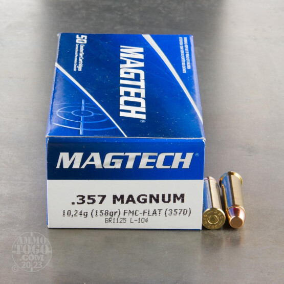 50rds – 357 Magnum Magtech 158gr. FMJ Flat Ammo