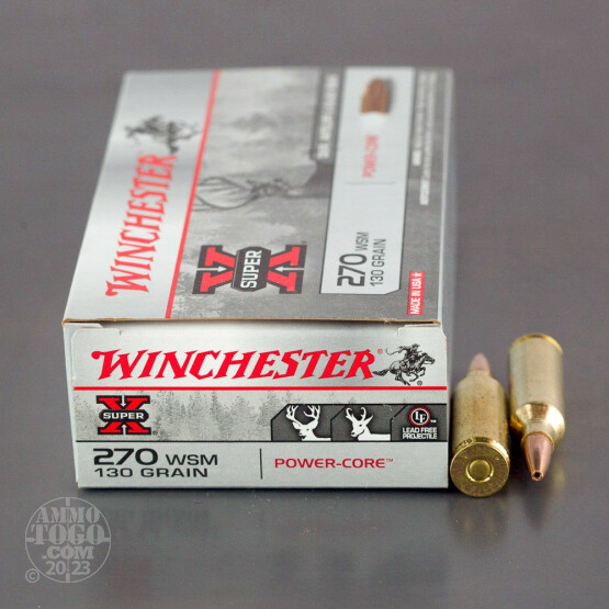 20rds - 270 WSM Winchester Super-X 130gr. Power-Core Lead Free HP Ammo