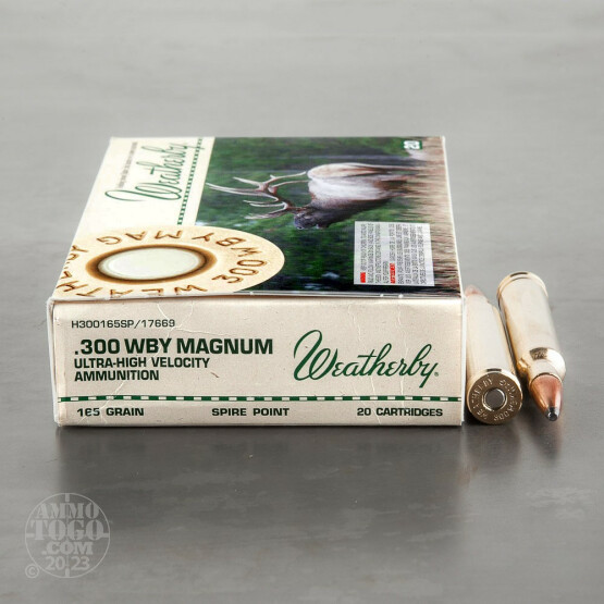 20rds – 300 Weatherby Mag Weatherby Ammunition 165gr. Spire Point Ammo