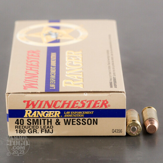500rds - 40 S&W Winchester Ranger 180gr. Reduced Lead FMJ Ammo