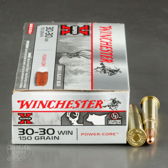 20rds – 30-30 Winchester Super-X 150gr. Power Core 95/5 Lead-Free BTHP Ammo