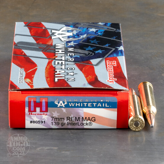 20rds - 7mm Rem Mag Hornady American Whitetail 139gr. InterLock SP Ammo
