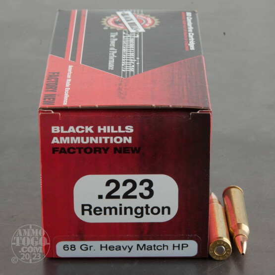 50rds - 223 Black Hills 68gr. Heavy Match Hollow Point Ammo