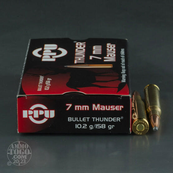 20rds - 7mm Mauser Prvi Partizan Bullet Thunder 158gr. PSP Ammo