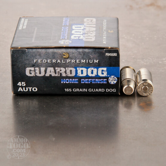 20rds – 45 ACP Federal Guard Dog 165gr. Expanding FMJ Ammo