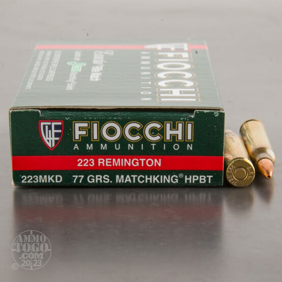 200rds – 223 Rem Fiocchi 77gr. HPBT MatchKing Ammo