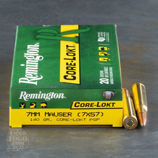 20rds – 7mm Mauser Remington Core-Lokt 140gr. PSP Ammo
