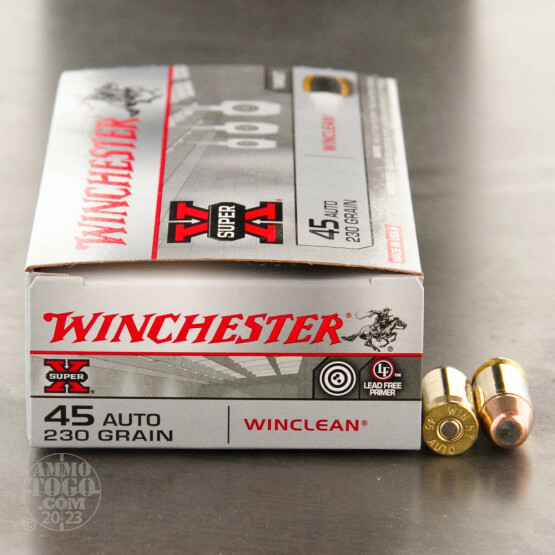 50rds – 45 ACP Winchester WinClean 230gr. BEB Ammo - Law Enforcement Trade-In