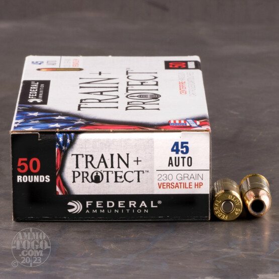 500rds – 45 ACP Federal Train + Protect 230gr. JHP Ammo