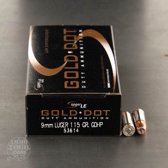 1000rds - 9mm Speer Gold Dot 115gr. JHP Ammo