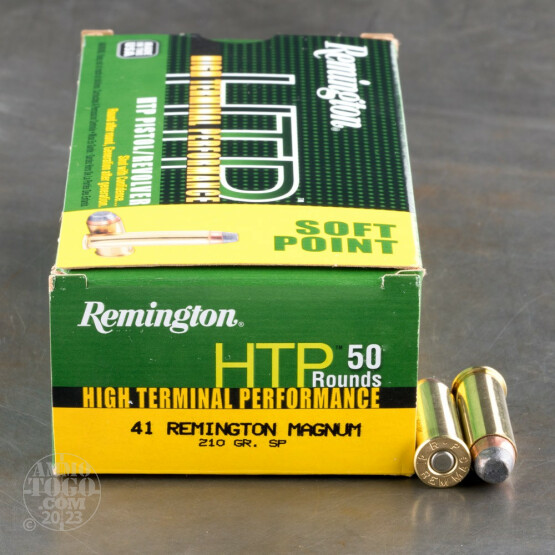 50rds - 41 Mag Remington HTP 210gr. Semi-Jacketed Soft Point Ammo