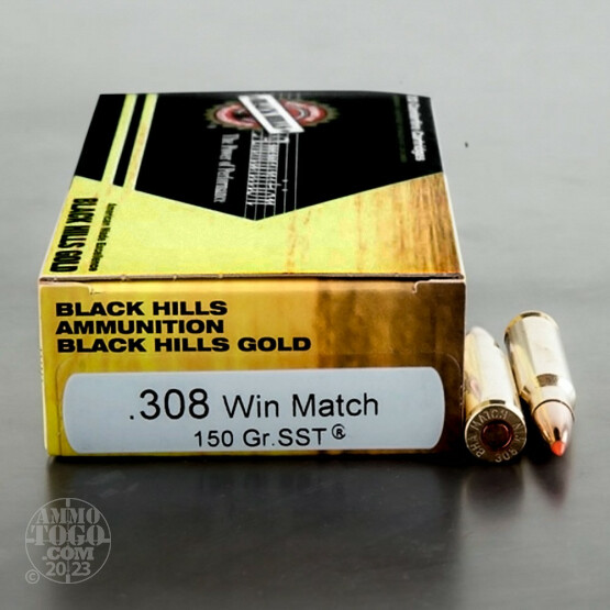 20rds - 308 Win Black Hills Gold 150gr. SST Polymer Tip Match Ammo