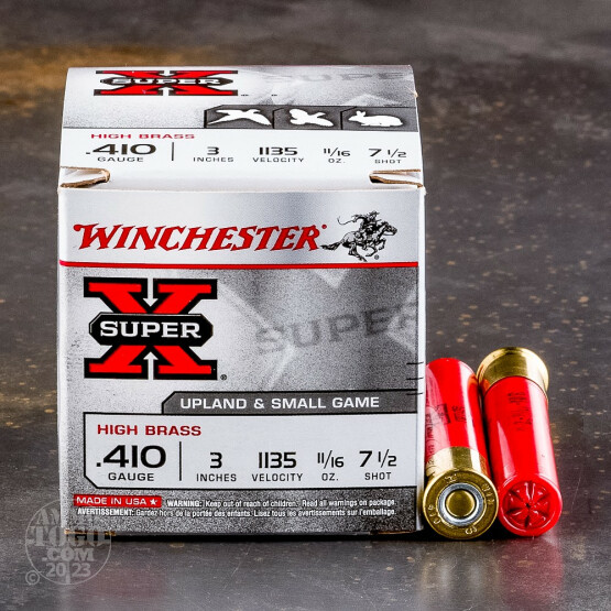 25rds – 410 Gauge Winchester Super-X High Brass 3" 11/16oz. #7.5 Shot Ammo