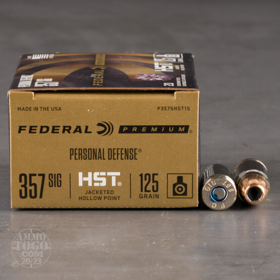 20rds – 357 Sig Federal Personal Defense HST 125gr. JHP Ammo