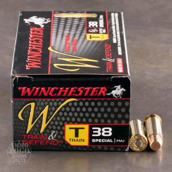 50rds - 38 Special Winchester W Train and Defend 130gr. FMJ Ammo