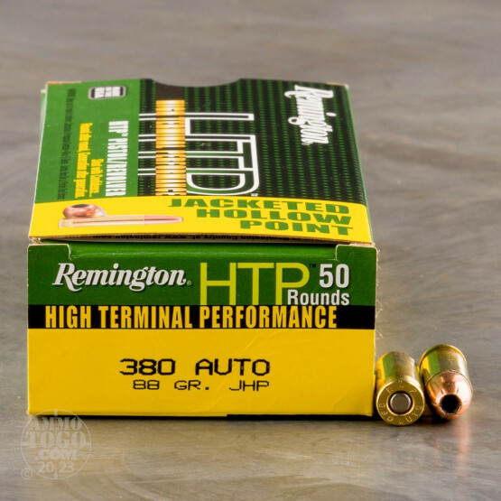 50rds – 380 Auto Remington HTP 88gr. JHP Ammo