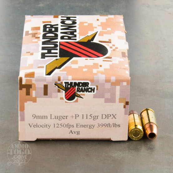 20rds - 9mm Corbon Thunder Ranch DPX 115gr. +P HP Ammo