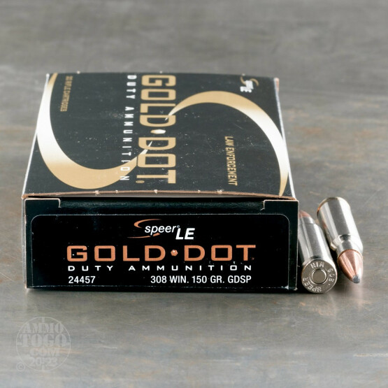 500rds – 308 Win Speer Gold Dot 150gr. SP Ammo