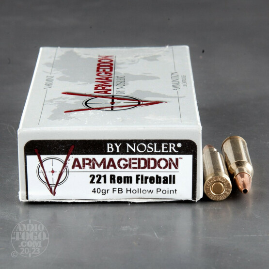 20rds – 221 Fireball Nosler Varmageddon 40gr. FBHP Ammo