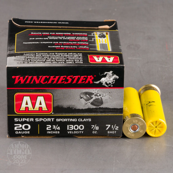 25rds - 20 Gauge Winchester AA Sporting Clays 2-3/4" 7/8 oz. #7-1/2 Shot Ammo