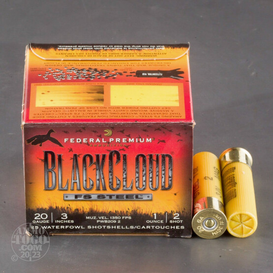 25rds - 20 Gauge Federal BlackCloud 3" 1oz. #2 Steel Shot Ammo
